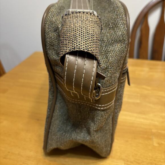 Jordache Tweed Carry On Overnight Bag Tote Luggage Weekender 15.5x11.5x6 Vintage - Picture 7 of 12